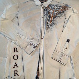ROAR Buckle Brand Men's Embroidered Shirt - XL